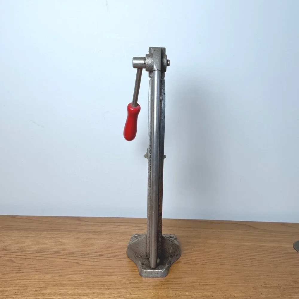 Vintage Industrial Cast Iron Bottle Capper Made in‎ USA Red Handle